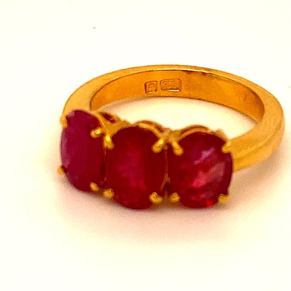 Tajik Ruby 4.53ct Solid 22K Yellow Gold Ring - Picture 7 of 8